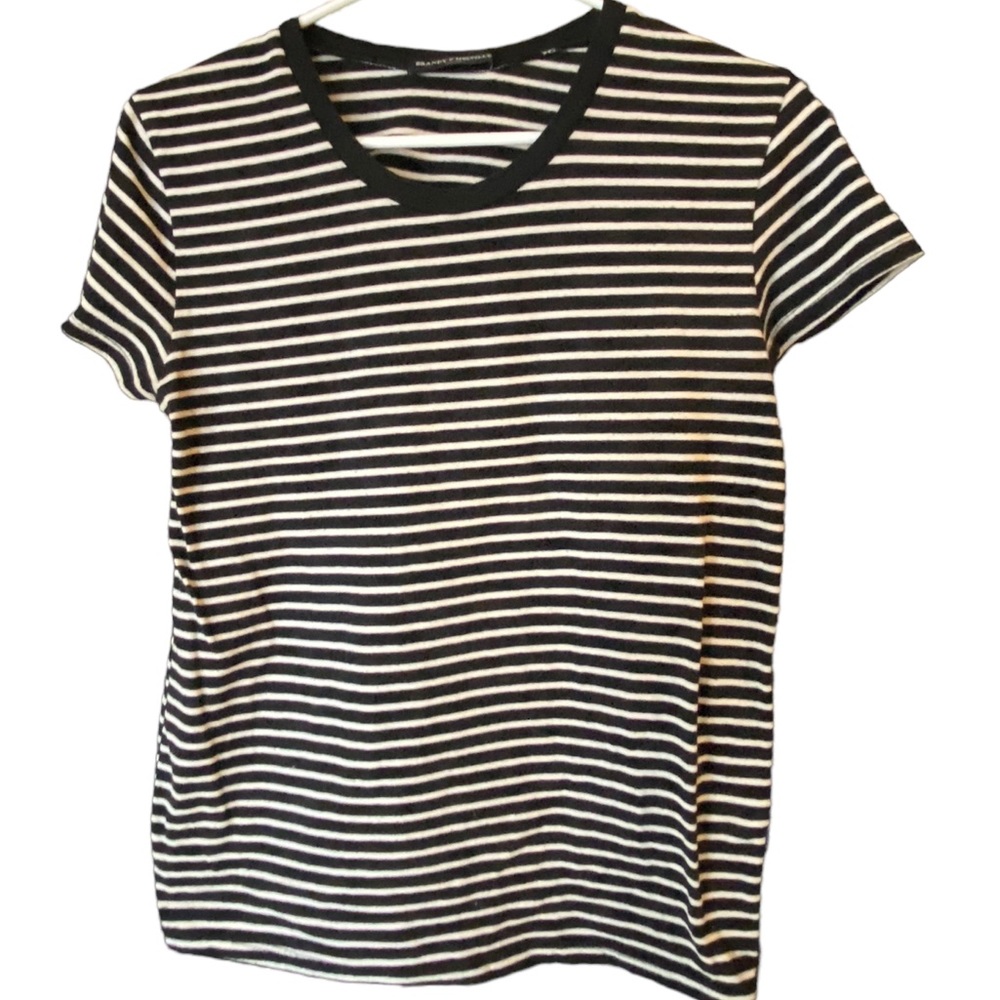 Brandy Melville Striped Short Sleeve Retro OS Women’s T-Shirt Black & White